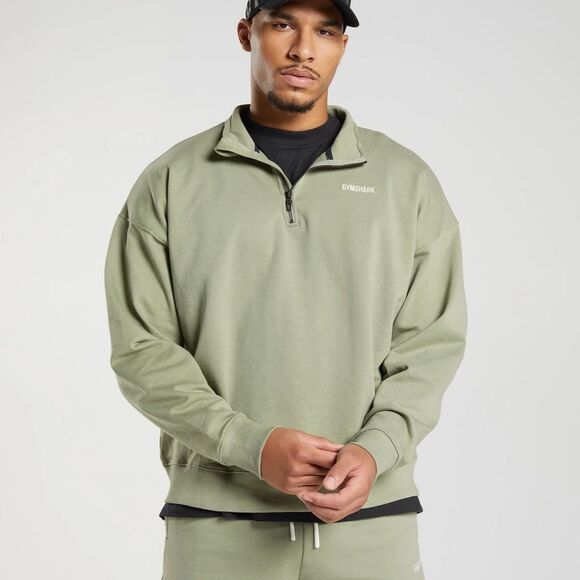 Gymshark REST DAY SWEATS 1/4 ZIP
Oversized Fit XS Sage Green NWT in packaging‎ - Picture 1 of 7